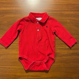 Ralph Lauren Long-Sleeved Collared Bodysuit